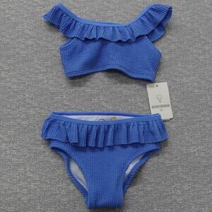 Dillard's Adventurewear 360 Youth 12 Month Blue 2 piece Ruffle Bikini Swimsuit